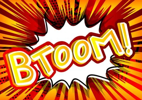 Btoom! - Vector illustrated comic book style expression. Stock Illustration