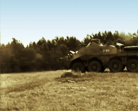 BTR-80 Machine Gun 02 PAL Stock Footage