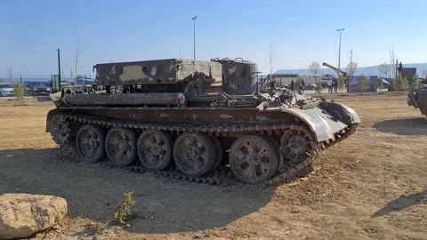 BTS-4, Medium armoured tractor tank - Baku, Azerbaijan, 04-16-2021 動画素材 152558744
