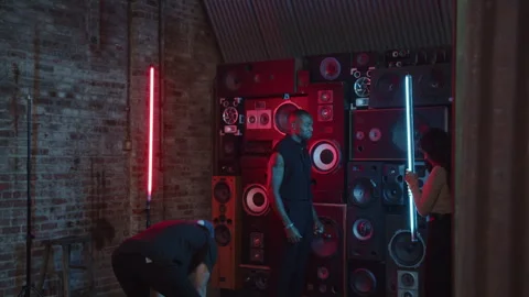 BTS Of Crew Setting For Next Shot Stock Footage 270331926