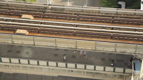 BTS sky train transport on rail in Bangkok, Thailand. Stock Footage 64700533
