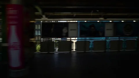 BTS Skytrain departures at Trainstation Stock Footage 78560655