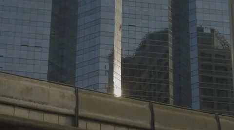 BTS Skytrain in Sathorn District Stock Footage 48201291
