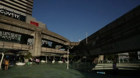 BTS SkyTrain view from outside, in Bangkok, Thailand. Stock Footage 277872447