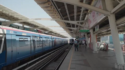 BTS Station, Train, Siam mass transit hub Bangkok, Thailand. Stock Footage 297866100