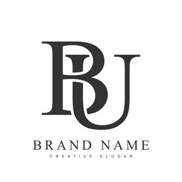 BU trendy logotype template. Initial letter b and u classic font style. Cre.. Stock Illustration
