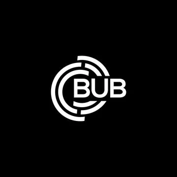 BUB letter logo design on black background. BUB creative initials letter logo 스톡 일러스트