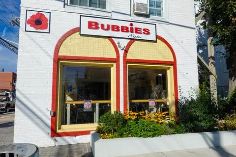 Bubbies Kosher Bistro is a restaurant that serves kosher Jewish food like you Stock Photos