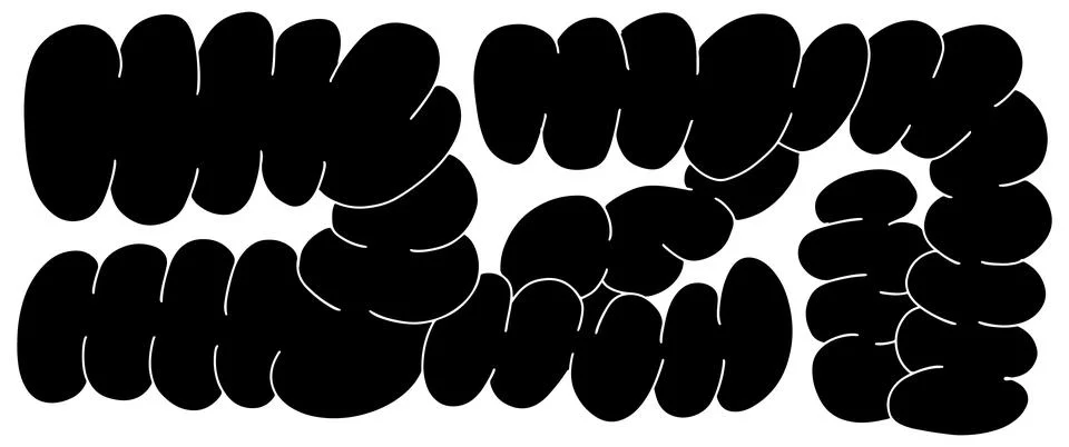 Bubble abstract shape horizontal backdrop. Funky balloon organic element sign in Ilustración de archivo