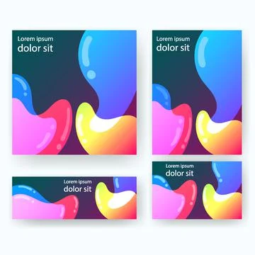 Bubble art triangle pattern banner templates set for print Stock Illustration