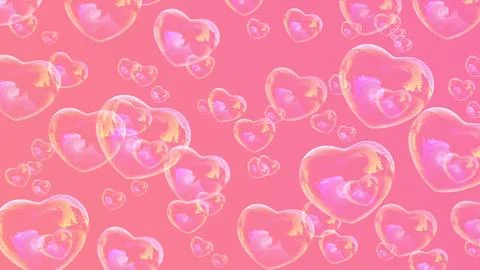 Bubble balloon layout with sweet hearts Stock Illustration