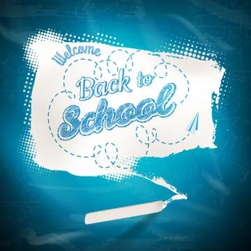 Bubble banner on school board background. EPS 10 Illustrazione stock