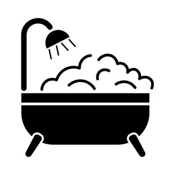 Bubble Bath with Shower Vector Illustration Stock Illustration