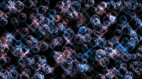 Bubble blisters soda water stars backdrop,clean bath vector art background. Stock Footage