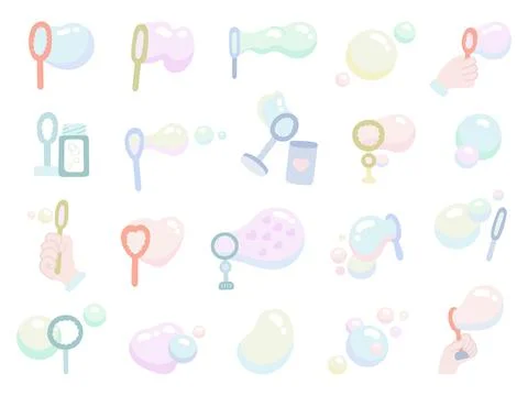 Bubble blower set in scandinavian style Illustrazione stock