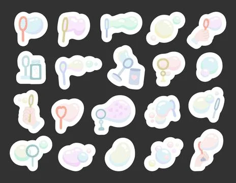 Bubble blower set in scandinavian style Stock Illustration