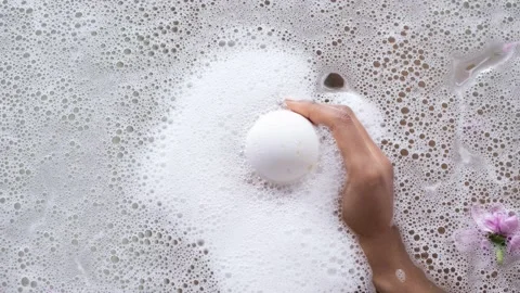 Bubble bomb in relaxing bath  Loopable Stock Footage 159982061