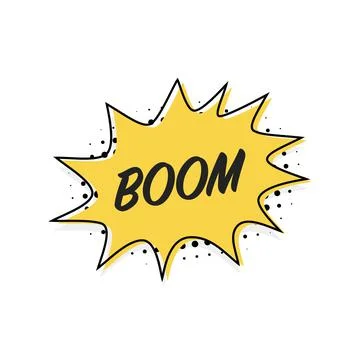 Bubble boom banner in flat style, line design, vector Stock Illustration