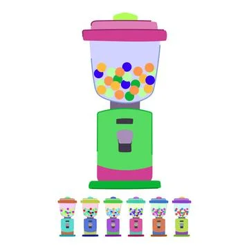 Bubble bubblegum machine vector cartoon graphic Stock Illustration