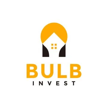 Bubble bulb agent real estate icon logo vector design Stock Illustration