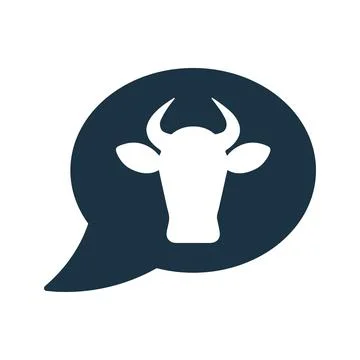 Bubble, bull, cloud, cow, message icon design. Stock Illustration