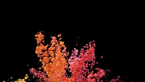 Bubble Burst - colorful foaming balls balloons spheres explosion alpha matte Stock Footage 113349653