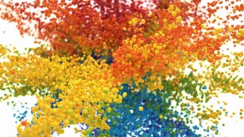 Bubble Burst - colorful foaming balls balloons spheres explosion alpha matte Stock Footage 127660547
