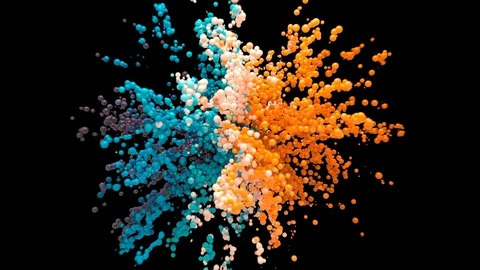 Bubble Burst - colorful foaming balls balloons spheres explosion alpha matte Stock Footage 129176676
