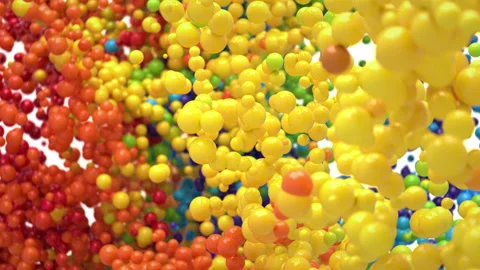 Bubble Burst - colorful foaming balls balloons spheres explosion alpha channel Stock Footage 146312228