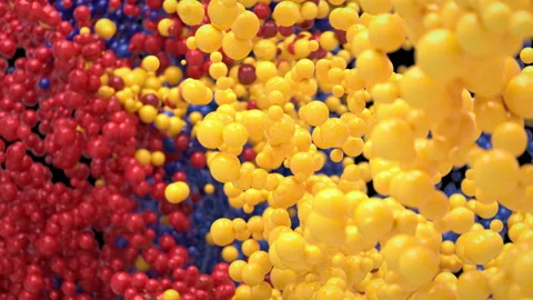 Bubble Burst - colorful foaming balls balloons spheres explosion alpha channel Stock Footage 153385592