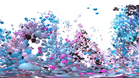 Bubble Burst - foaming balls balloons spheres explosion alpha channel Stock Footage 147482209