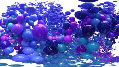 Bubble Burst - foaming balls balloons spheres explosion alpha channel Stock Footage 157238318