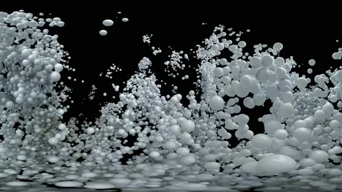 Bubble Burst - foaming balls balloons spheres explosion alpha channel Stock Footage 200867251