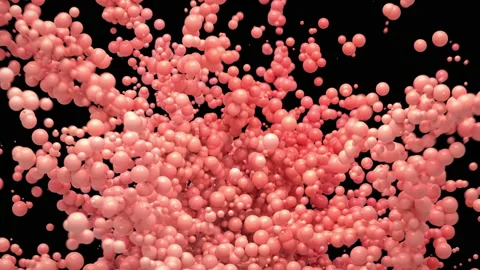 Bubble Burst - pink foaming balls balloons spheres explosion alpha channel Stock Footage 136091910