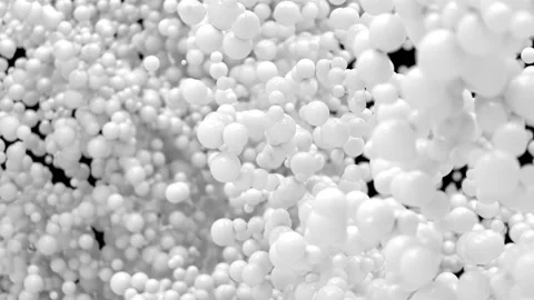 Bubble Burst - white foaming balls balloons spheres explosion alpha channel Stock Footage 146483419