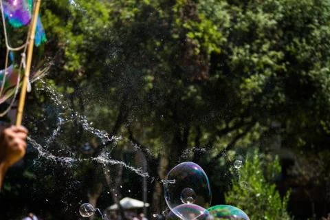 Bubble bursting Stock Photos