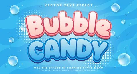Bubble Candy 3d editable text effect Template 스톡 일러스트