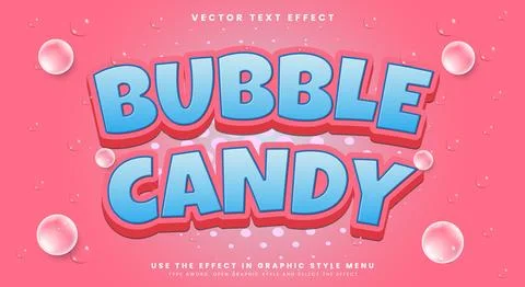 Bubble Candy 3d editable text effect Template Illustrazione stock