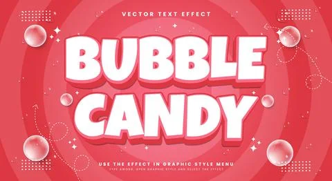 Bubble Candy 3d editable text effect Stock Illustration