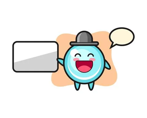 Bubble cartoon illustration doing a presentation Stock Illustration