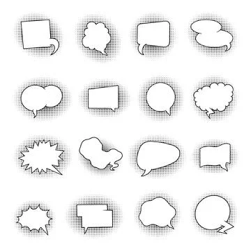 Bubble. Cartoon speech and message ballon, communication sticker. Vector disc Stock Illustration