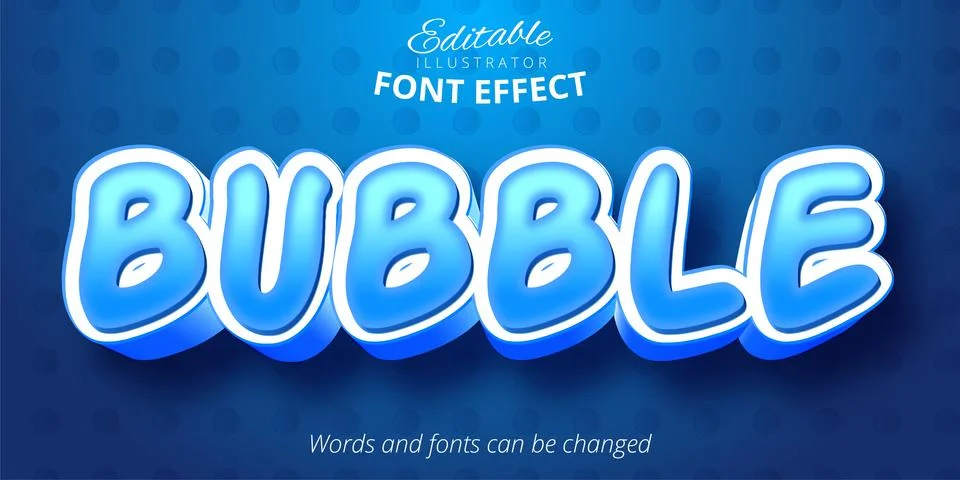 Bubble cartoon style, 3d editable text effect Stock Illustration