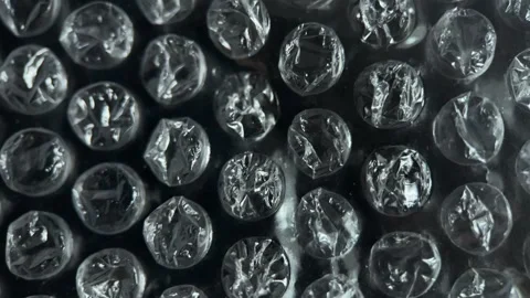 Bubble Cellophane Film for Packaging, Slider Shot Stock Footage 250975372