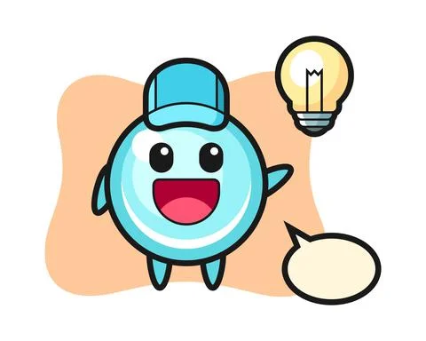 Bubble character cartoon getting the idea Stock Illustration
