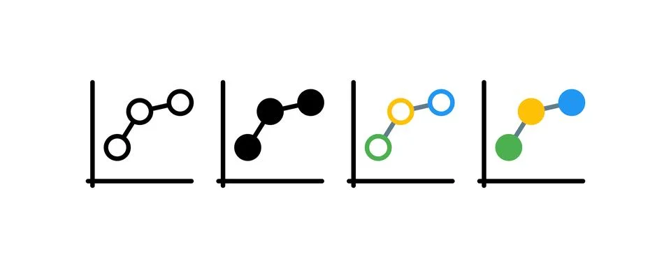 Bubble chart graph set. Vector icon design. Stock Illustration