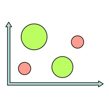 Bubble chart representing data visualization and analytics growth 스톡 일러스트