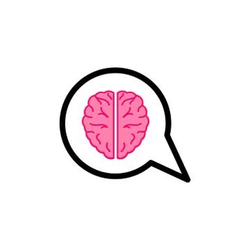 Bubble chat brain vector design template illustration 스톡 일러스트