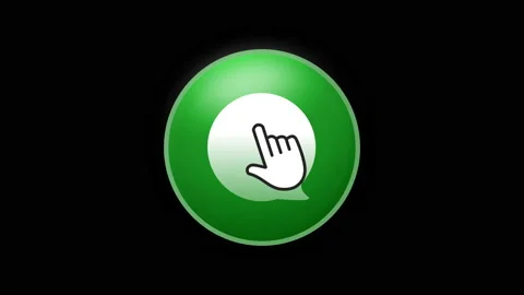 Bubble Chat Button Click Animation on Black Background and Green Screen Stock Footage 155664702