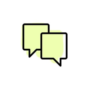 Bubble, chat with color shadow vector icon in chat bubble set in Good and evi Stock Illustration