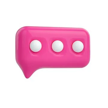 Bubble chat comment icon isolated on white background. 3d illustration Stock Illustration